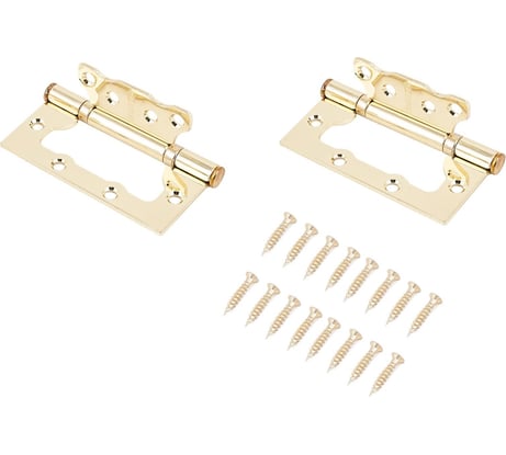 Накладная петля без врезки Аллюр 2BB BP (100х75 мм; 2.5 мм; латунь; 2 шт; коробка) 7499