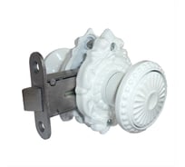 Защелка дверная Левша Прибор ЗЩ2Д с ручками с фиксатором белая У4-9469.Б