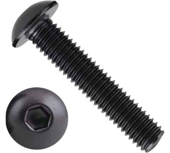 Винт чёрный 23 Болта 6x70 ISO 7380 под шестигранник к.п.10.9, 50 шт. впгвш6707380109ф50 1