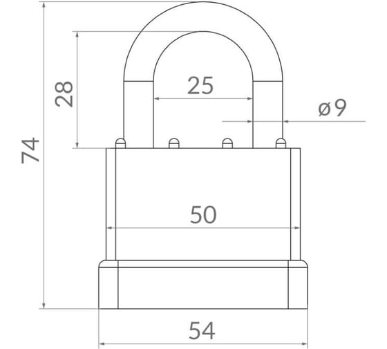 Замок навесной Punto PK-6550, 3 ключа, англ. 57699
