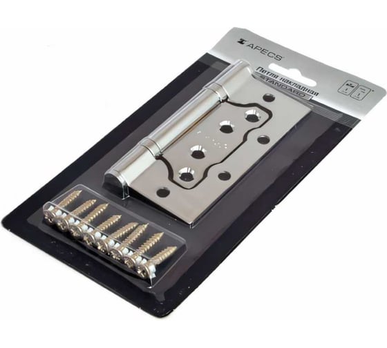 Петля накладная Apecs 100*75*2,5-B2-Steel-CR-Blister 18047