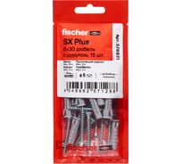 Дюбель с шурупом Fischer SX Plus, 6x30, 15шт 578821
