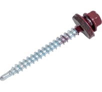 Саморез кровельный BISKREP 4.8x51 RAL 3005 винно-красный, 200 шт, пл.конт 1000 мл 1-20613