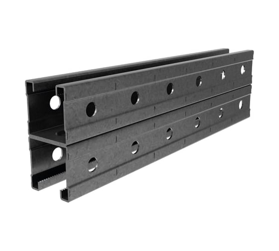 СТРАТ-профиль двойной перфорированный OSTEC 41x41x1300, толщ. 2,5 мм, гальван. цинк СПД-41х41х1300-2,5-ЭЦ