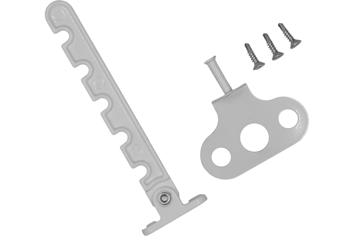 Ограничитель для окон ПВХ Левша 5-ти позиционный, металлический, белый  У1-5659.Б