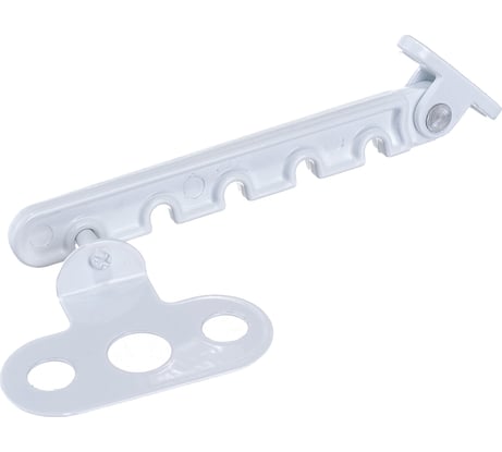 Ограничитель для окон ПВХ Левша 5-ти позиционный, металлический, белый У1-5659.Б