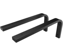 Кронштейн Life Metall для полки, столешницы, раковины, 45 см, уголки для полки, гнутый, черный LM-K2.01