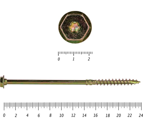 Саморезы по дереву КРЕП-КОМП желтые, шестигранные Torx, 12х240 мм 50 шт. сдш12240