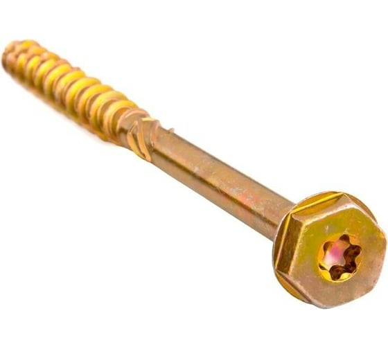 Саморезы по дереву КРЕП-КОМП желтые, шестигранные Torx, 12х280 мм 50 шт. сдш12280
