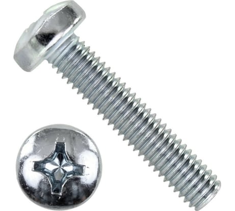 Винт BEFAST DIN 7985, полусфера, полная резьба, покрытие цинк, 6х14, 50 шт. 7985F0601450S