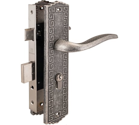 Врезной замок с ручками Аллюр ЗВ4-70.06 AS состаренное серебро 10572