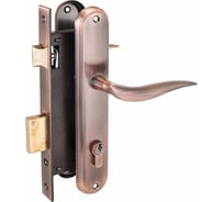 Врезной замок с ручками Аллюр 0205 AC старая медь 1019