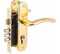 Врезной замок с ручками Аллюр 132/3-61А1232 GP латунь 6803