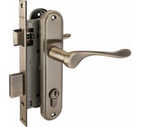 Врезной замок с ручками Аллюр 127/1 AB старая бронза 1078