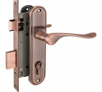 Врезной замок с ручками Аллюр 127/1 AC старая медь 1079