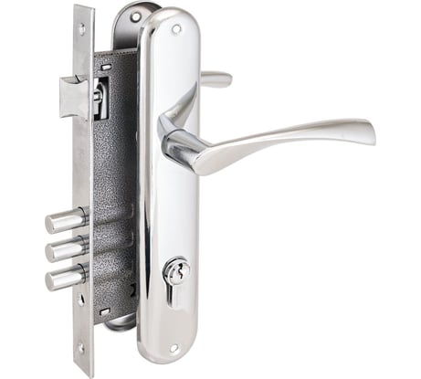 Врезной замок с ручками Аллюр 0203 CP хром 1016