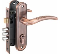 Врезной замок с ручками Аллюр 132/3-61А1232 AC старая медь 6805