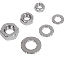 Набор гаек и шайб из нержавеющей стали А2 Крепсталь М 8,6,5 . 120 шт. A0022