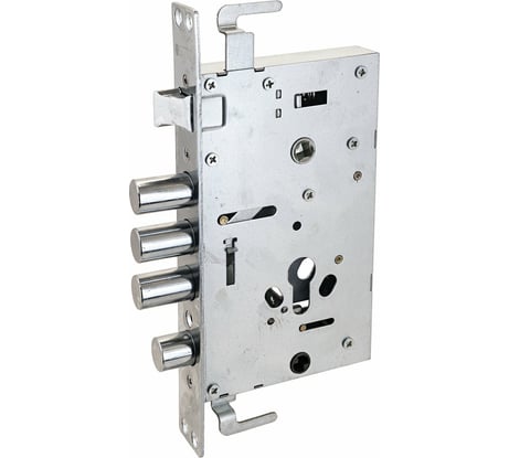 Врезной замок без ручек для металлических дверей Аллюр ЗВ1-08А-C AТМ-L (левый; автоматический; без цилиндрового механизма)  7934