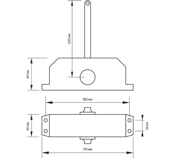Дверной доводчик TUNDRA D60BR до 60 кг, коричневый 3937425