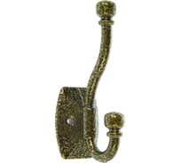 Мебельный двухрожковый крючок TUNDRA krep, КМ04BS, цвет золото на черном 3853836