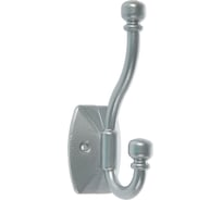 Мебельный двухрожковый крючок TUNDRA krep, КМ04SM, цвет серебристый металлик 3853834