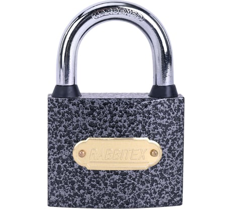 Замок навесной чугунный RABBITEX 63мм Влагонепроницаемый, полимерное покрытие, 3 ключа 671298