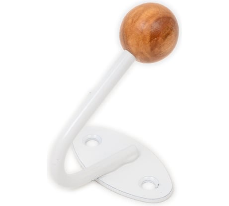 Крючок-вешалка с деревянным шариком Трибатрон КВД-1 белый 87465