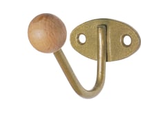 Крючок-вешалка с деревянным шариком Трибатрон КВД-1 золотой металлик 87468