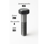 Болт с неполной резьбой ООО ЭКОМАРКЕТ ГОСТ 7798-70 М36x200, 1 шт 9008300000059