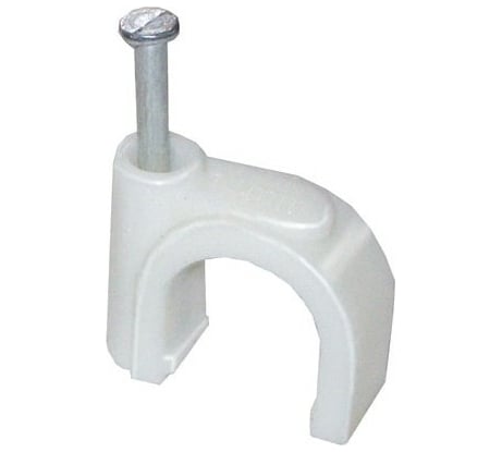 Скоба IEK 4 мм, круглая, пластиковая, 100 шт. USK11-04-100