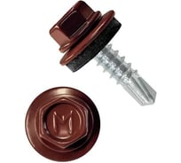 Саморез кровельный ООО Иж-Тандем 4,8x35мм, (RAL 3009 красный оксид) с шестигранной головкой, крашеный, 250 шт 29129