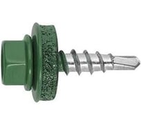 Саморез кровельный ООО Иж-Тандем 5,5x25мм, (RAL 6005 зелёный мох), с шестигранной головкой, крашеный, 250 шт 135039