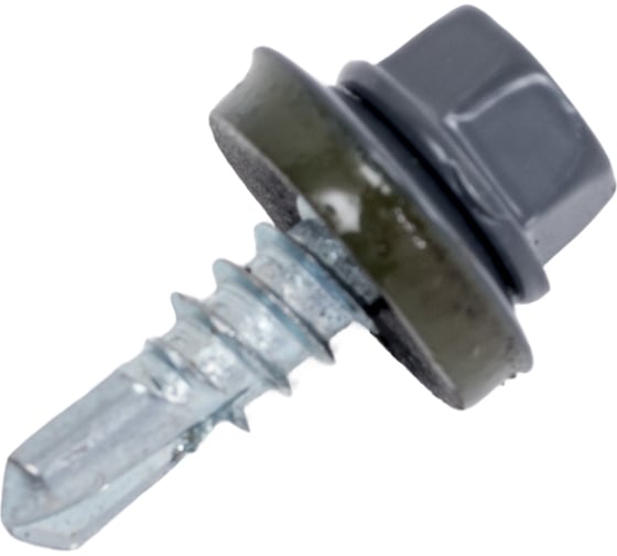 Саморез кровельный ООО Иж-Тандем 5,5x19мм, (RAL 7024 мокрый асфальт), с шестигранной головкой, крашеный, 250шт 169408 1