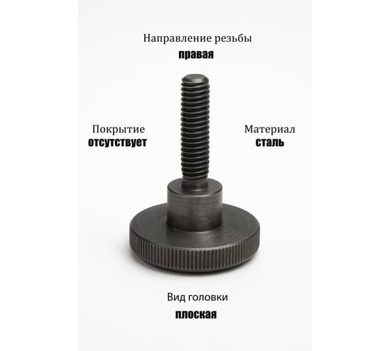 Винт с накаткой ООО ЭКОМАРКЕТ Din 465, М8*25 (1 шт) 9007600000004