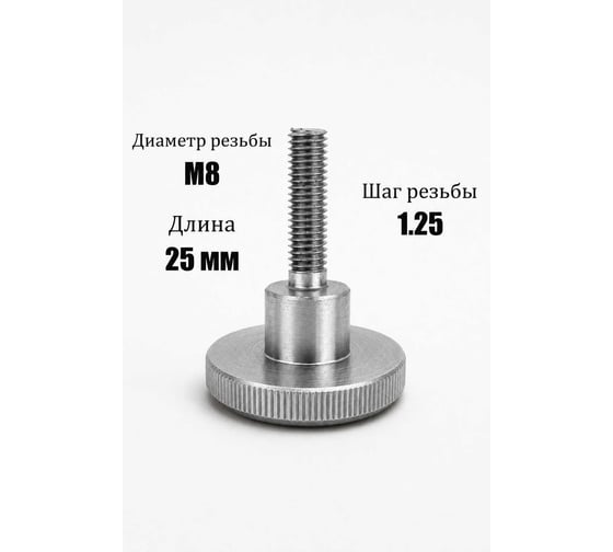 Винт с накаткой ООО ЭКОМАРКЕТ Din 465, М8*25 (1 шт) 9007600000004