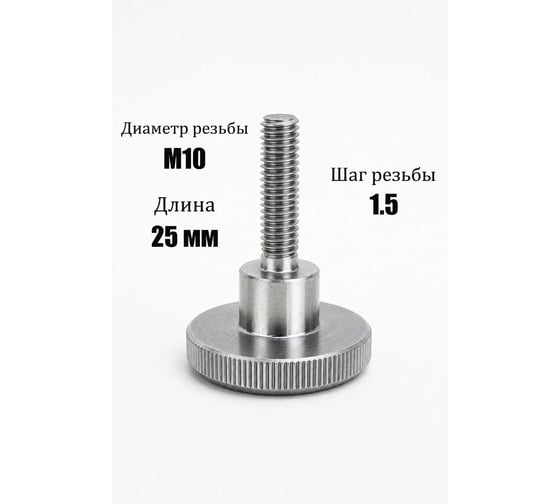 Винт с накаткой ООО ЭКОМАРКЕТ Din 465, М10*25 (1 шт) 9007600000035