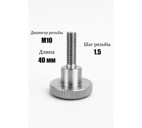 Винт с накаткой ООО ЭКОМАРКЕТ Din 465, М10*40 (1 шт) 9007600000059