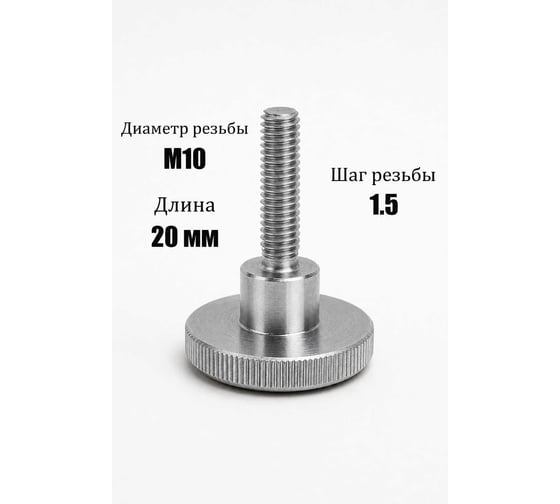Винт с накаткой ООО ЭКОМАРКЕТ Din 465, М10*20 (1 шт) 9007600000028