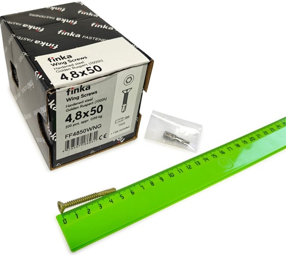 Шурупы флюгельные Finka Wing Screws 4,8x50 TX25 (Golden Ruspert, 200шт) FF4850WNG