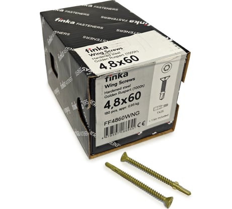 Шурупы флюгельные Finka Wing Screws 4,8x60 TX25 (Golden Ruspert, 180шт) FF4860WNG