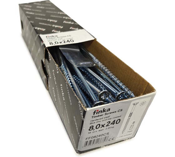 Шурупы конструкционные Finka Timber Screws CS 8,0x240 TX40 (Голубой цинк, потай, 50шт) FF08240CS