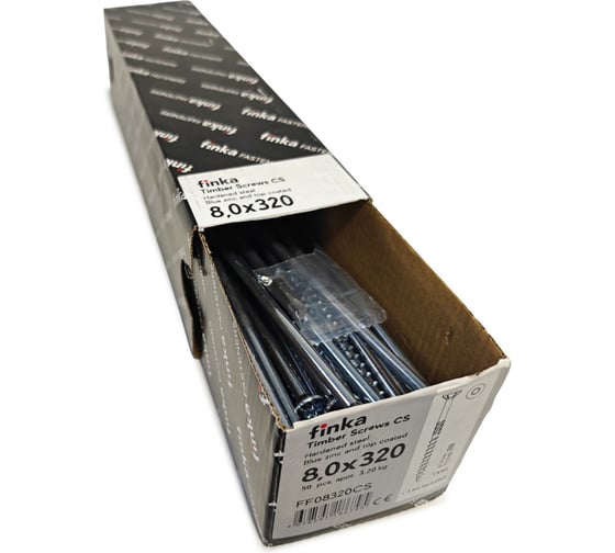 Шурупы конструкционные Finka Timber Screws CS 8,0x320 TX40 (Голубой цинк, потай, 50шт) FF08320CS