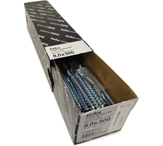 Шурупы конструкционные Finka Timber Screws CS 8,0x300 TX40 (Голубой цинк, потай, 50шт) FF08300CS