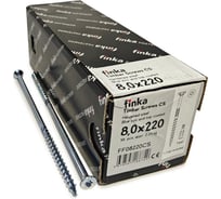 Шурупы конструкционные Finka Timber Screws CS 8,0x220 TX40 (Голубой цинк, потай, 50шт) FF08220CS