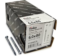 Шурупы конструкционные Finka Timber Screws CS 6,0x80 TX30 (Голубой цинк, потай, 200шт) FF0680CS