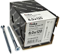 Шурупы конструкционные Finka Timber Screws CS 8,0x120 TX40 (Голубой цинк, потай, 50шт) FF08120CS