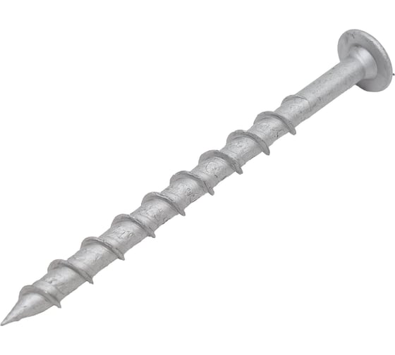 Шуруп для пенобетона Rusconnect GT 08100 8x100 мм, прессшайба, TORX, белый цинк, 50 шт. 620810 1