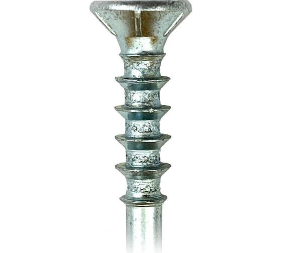Дистанционный шуруп Rusconnect WDS 06070 6x70 мм, потайная головка, TORX, белый цинк, 200 шт. 390607
