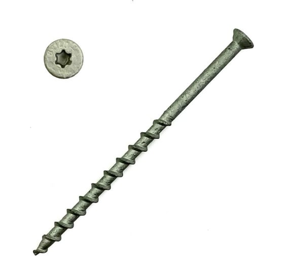 Шуруп для пенобетона Rusconnect GS 08220 8x220 мм, потайная головка, TORX, белый цинк, 50 шт. 610822 1